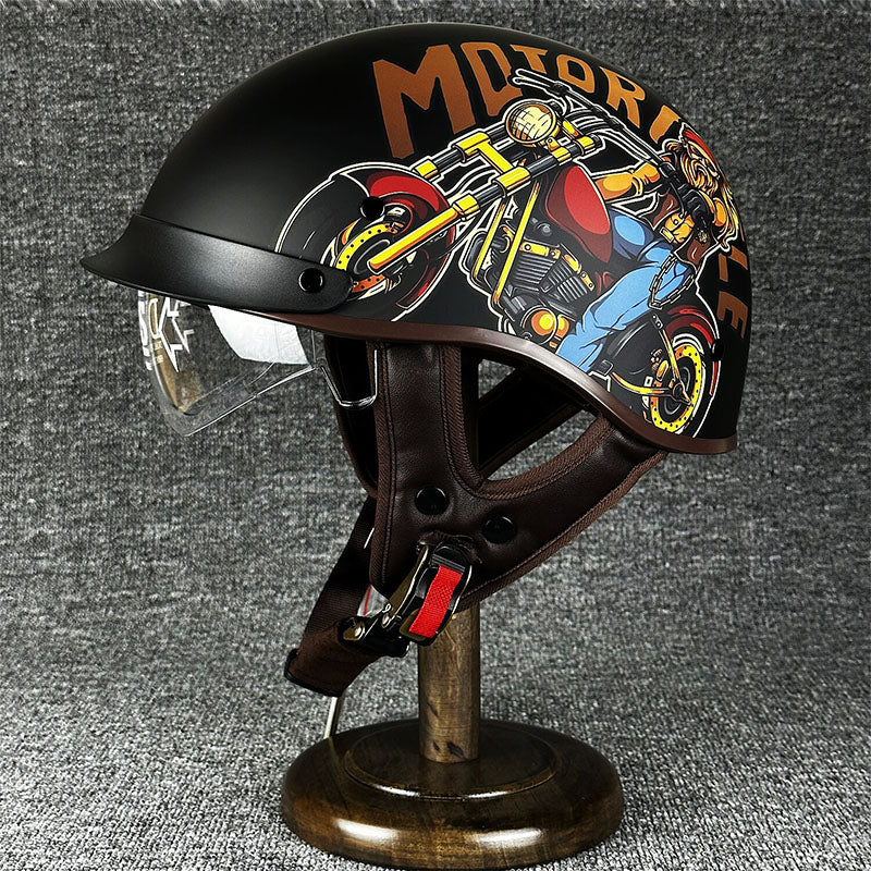 Casque Demi-Helmet Sécurisé pour Motard - Confort et Style Urbain Inégalés