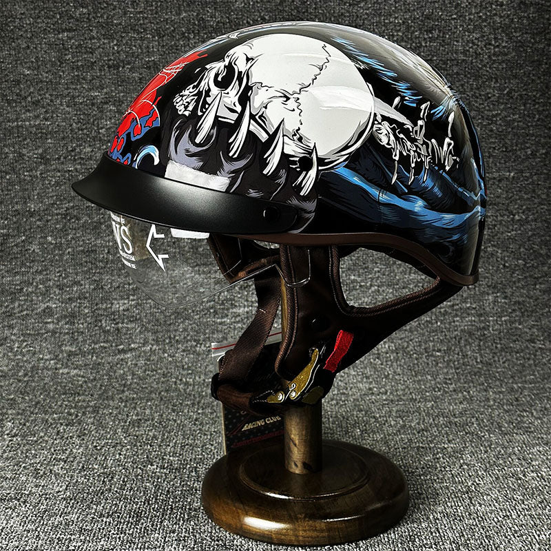Casque Demi-Helmet Sécurisé pour Motard - Confort et Style Urbain Inégalés