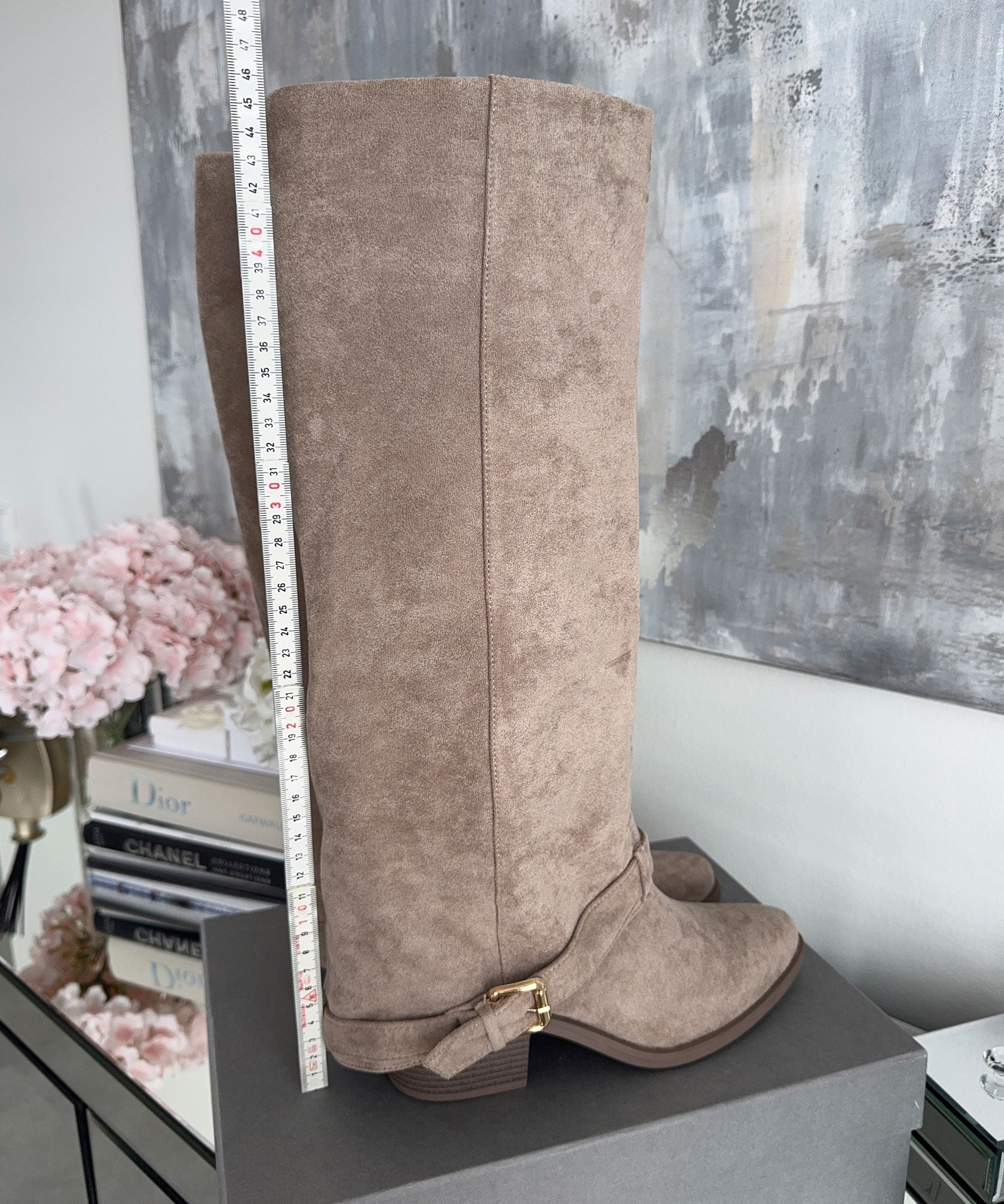 Bottes Montantes Beige Élégantes - Confort Optimal pour Usage Quotidien