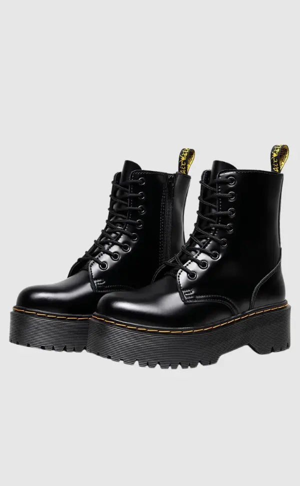 Bottes à Plateforme en Cuir - Confort Ultime pour un Port Toute la Journée