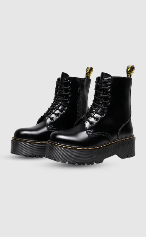 Bottes à Plateforme en Cuir - Confort Ultime pour un Port Toute la Journée
