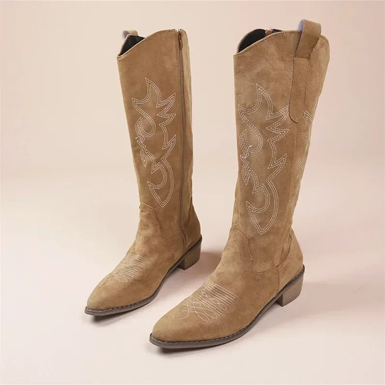 Bottes de Cowboy en Suède pour Femmes - Élégance et Confort au Quotidien