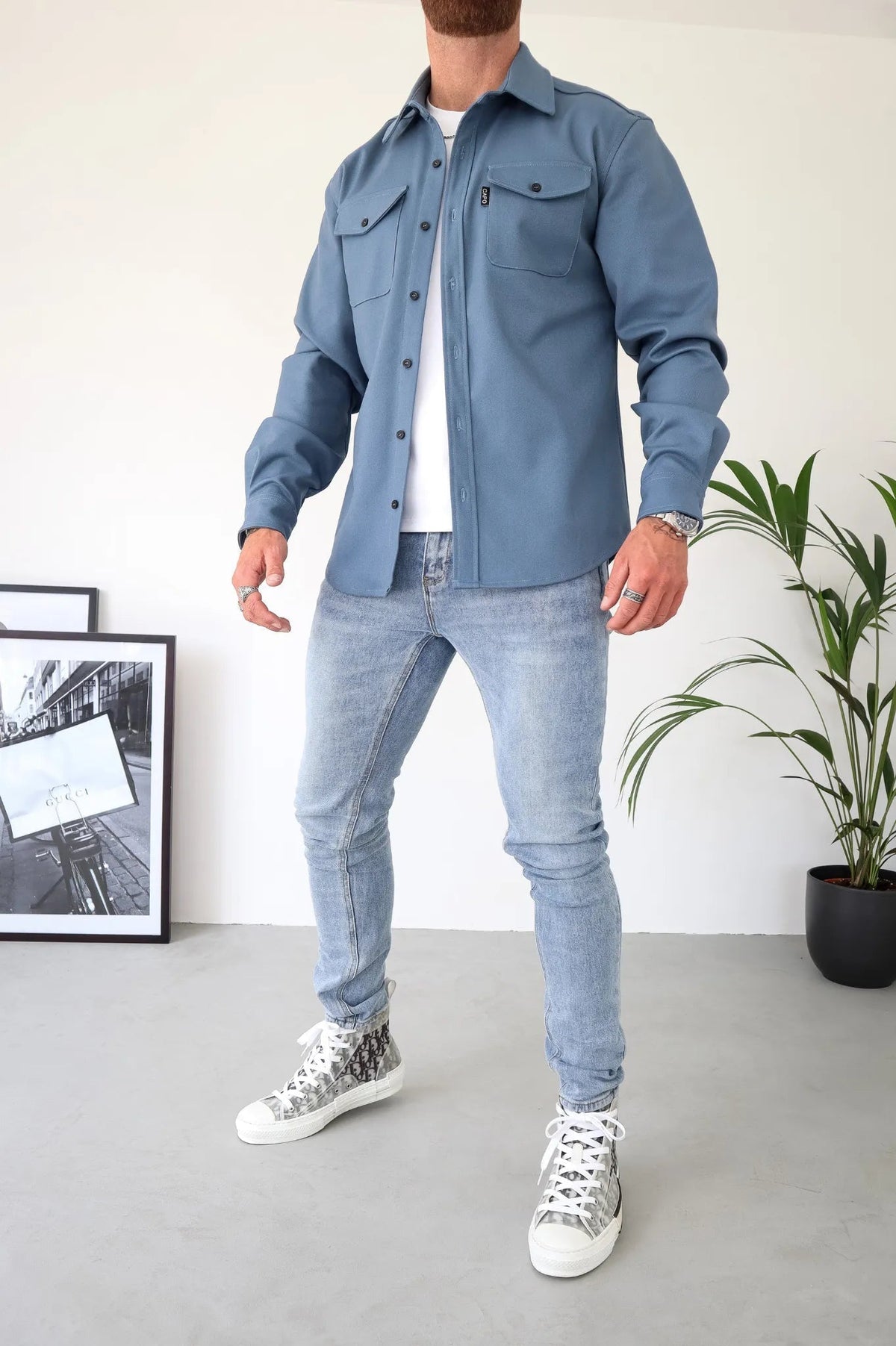 Veste Chemise Boutonnée pour Hommes - Confort Décontracté avec Poches Pratiques