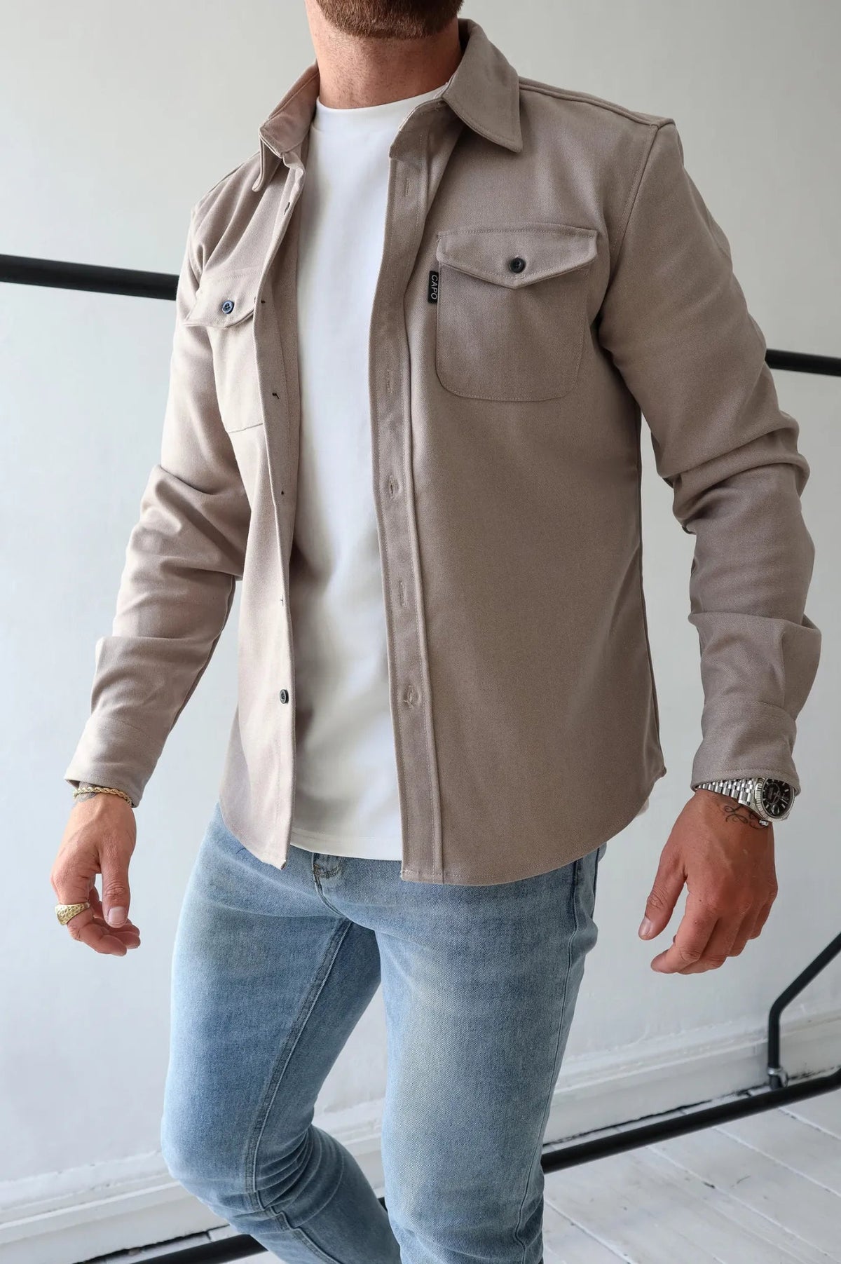 Veste Chemise Boutonnée pour Hommes - Confort Décontracté avec Poches Pratiques