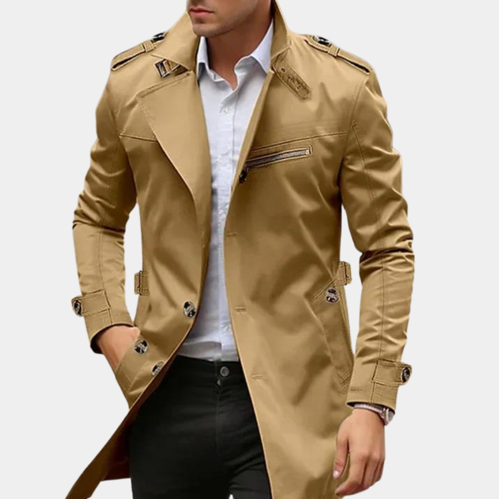 Manteau Trench pour Hommes - Élégance Classique et Confort Automnal