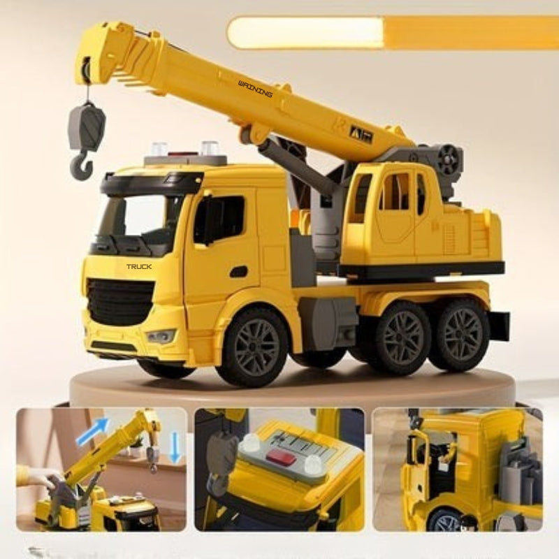 Camion Grue de Construction Éducatif - Lumières, Sons et Bras Mobile