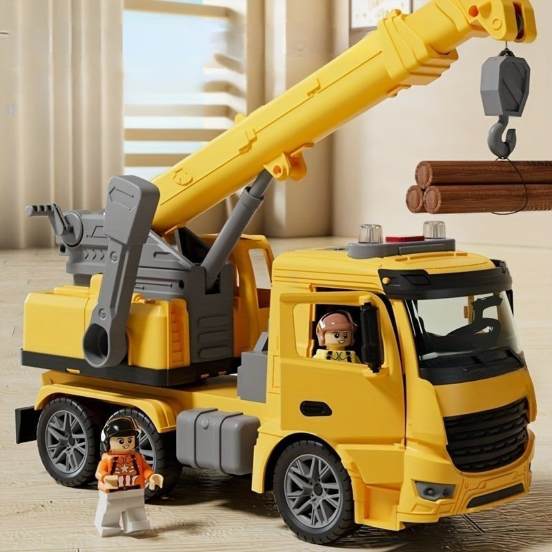 Camion Grue de Construction Éducatif - Lumières, Sons et Bras Mobile