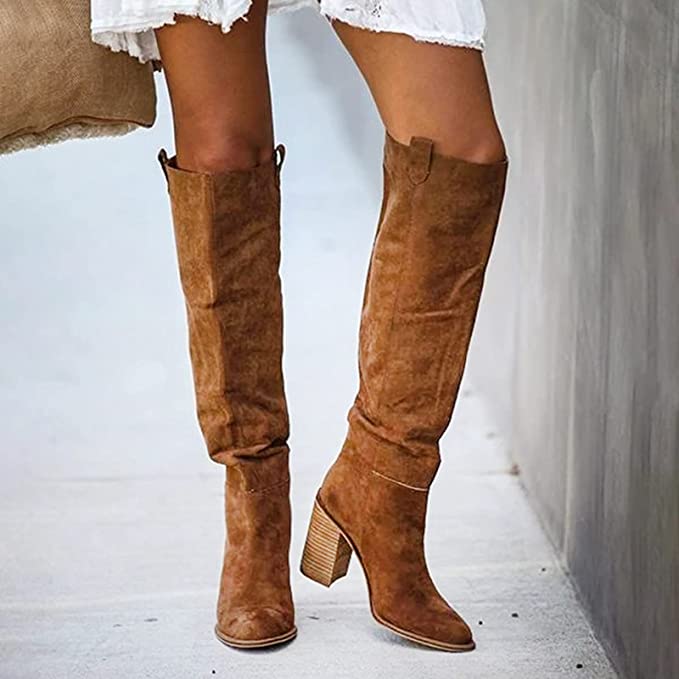 Bottes à Talon Bloc Grises - Style Western Chic et Confort Optimal