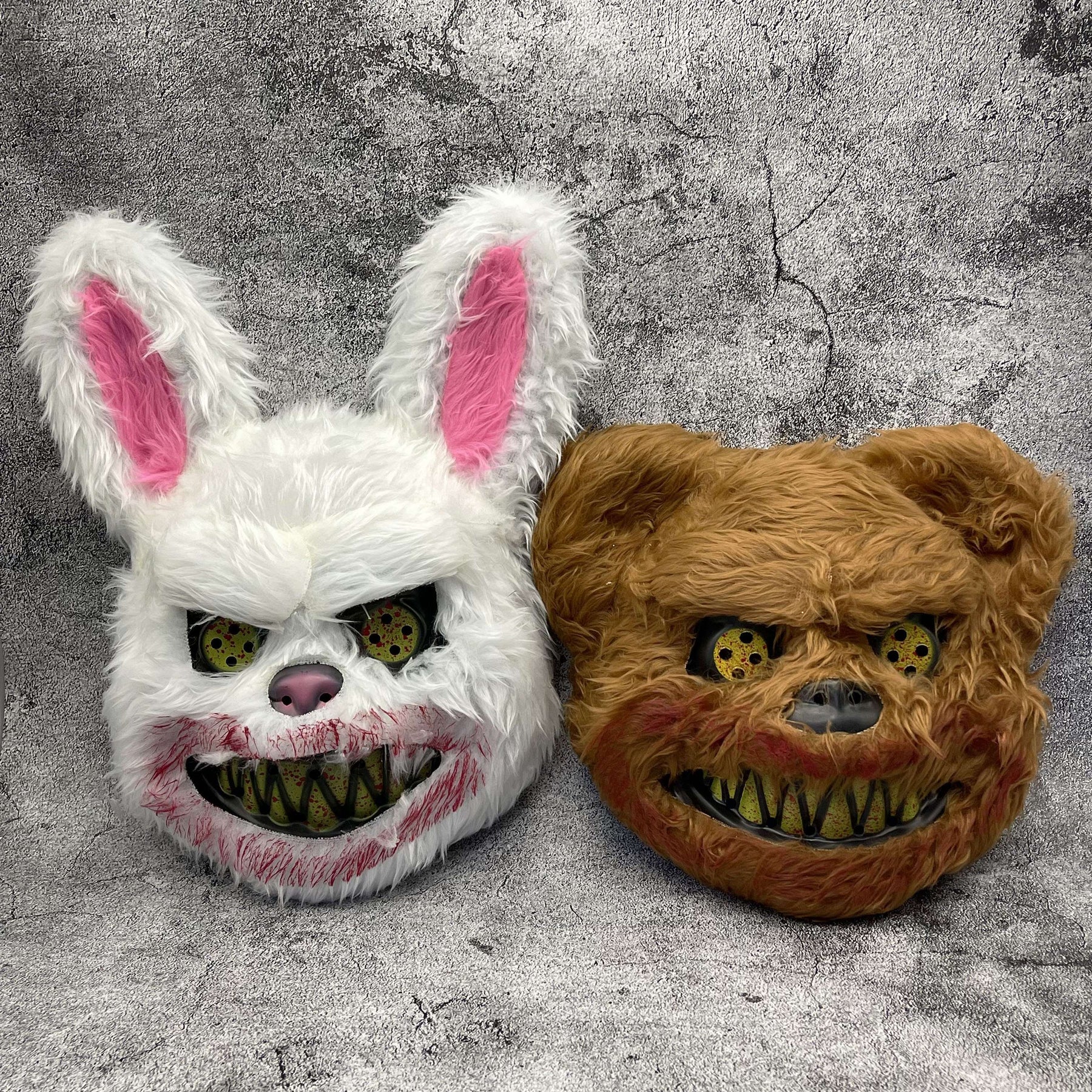 Masque Halloween Poilu Unisexe - Design Cartoon Effrayant et Confortable