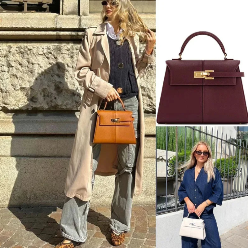 Sac à Bandoulière en Cuir Véritable - Élégant et Pratique pour Usage Quotidien