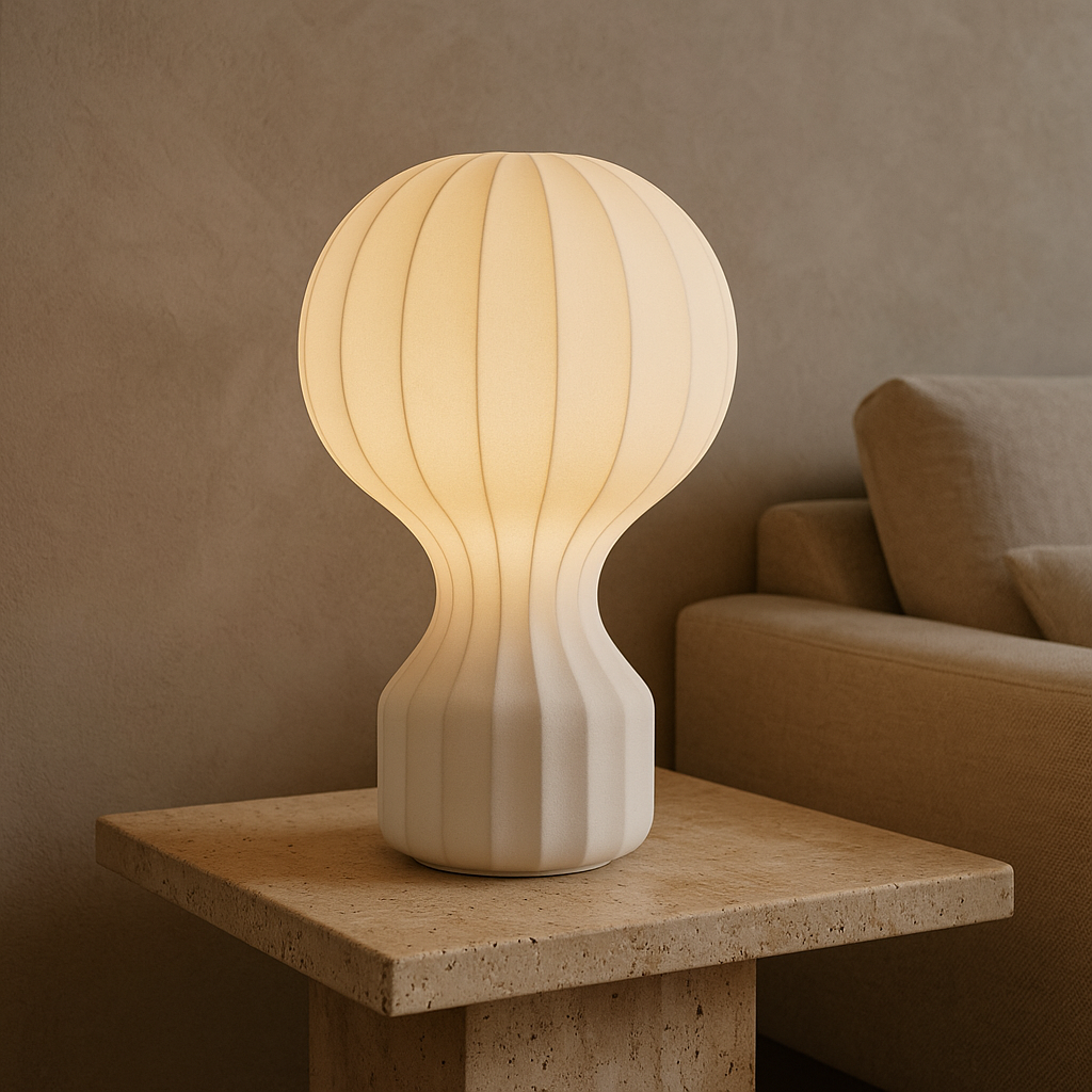 Lampe de Table Wabi Sabi en Soie - Design Minimaliste et Élégant