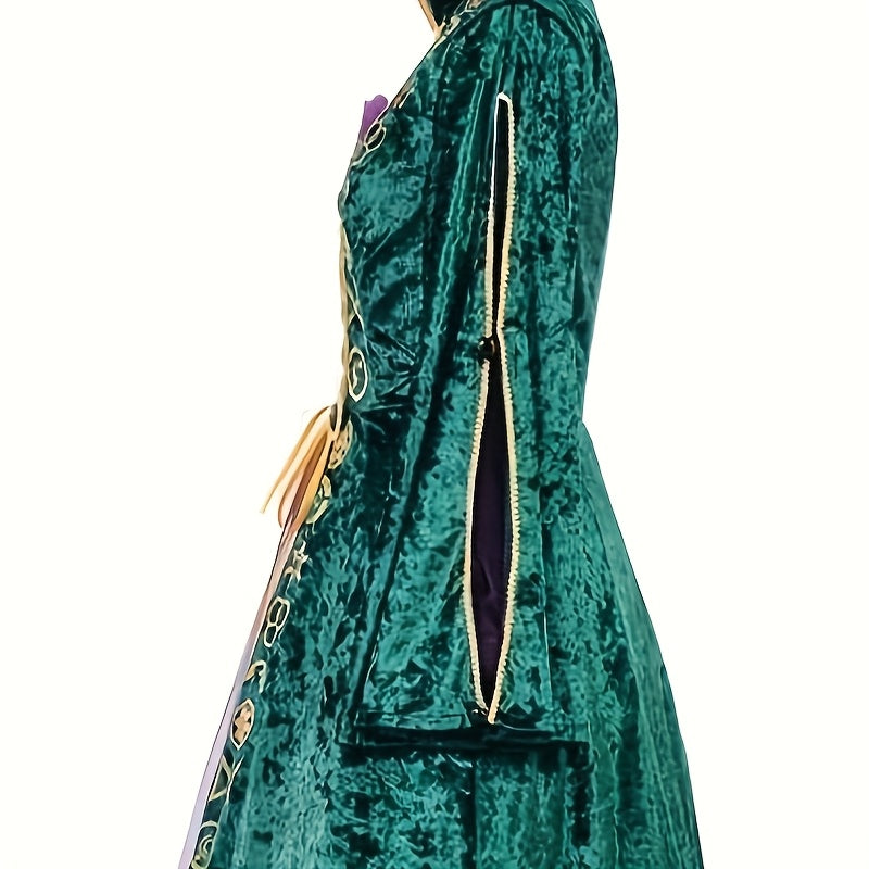 Robe de Sorcière en Velours - Maxi à Manches Longues et Lacets