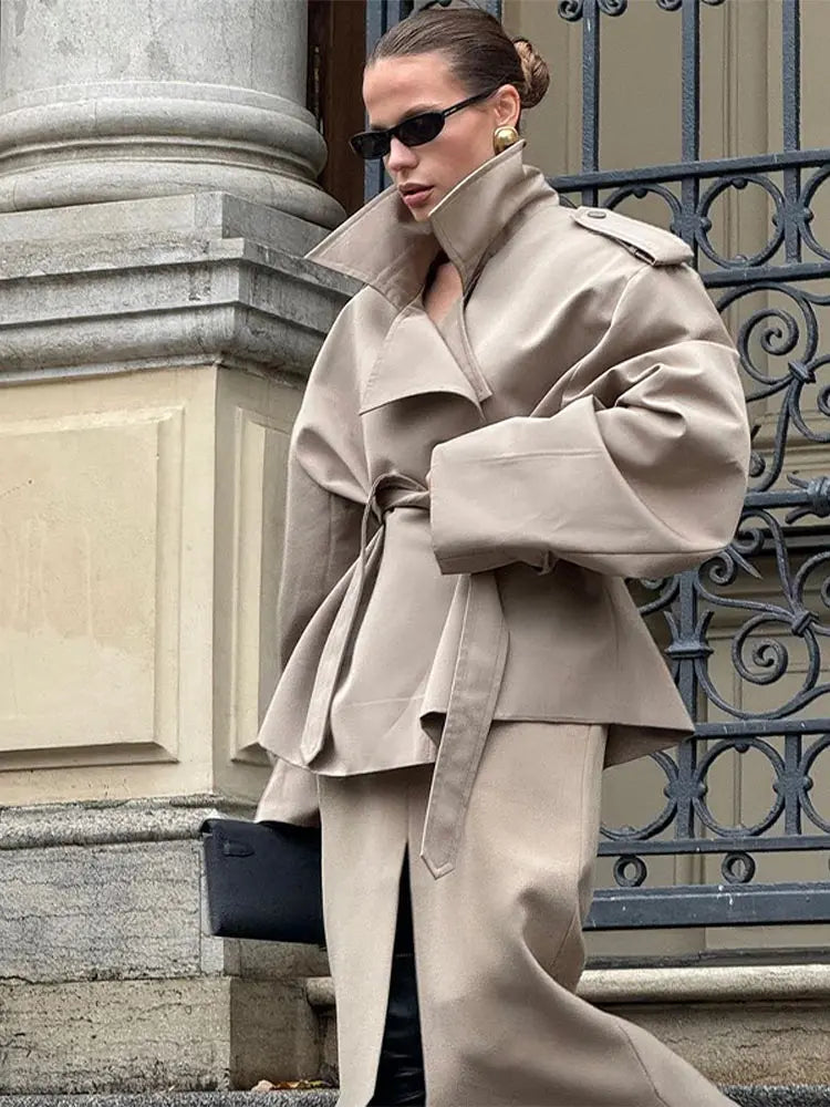 Manteau Trench Court Vintage Femme - Élégance et Confort au Quotidien