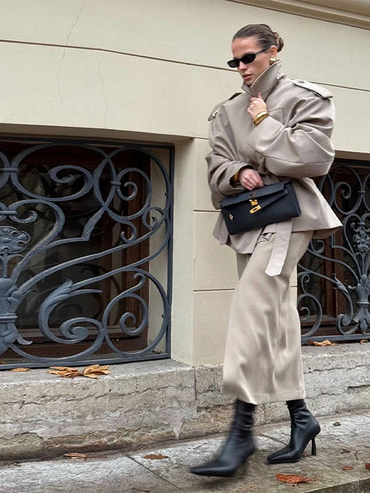 Manteau Trench Court Vintage Femme - Élégance et Confort au Quotidien