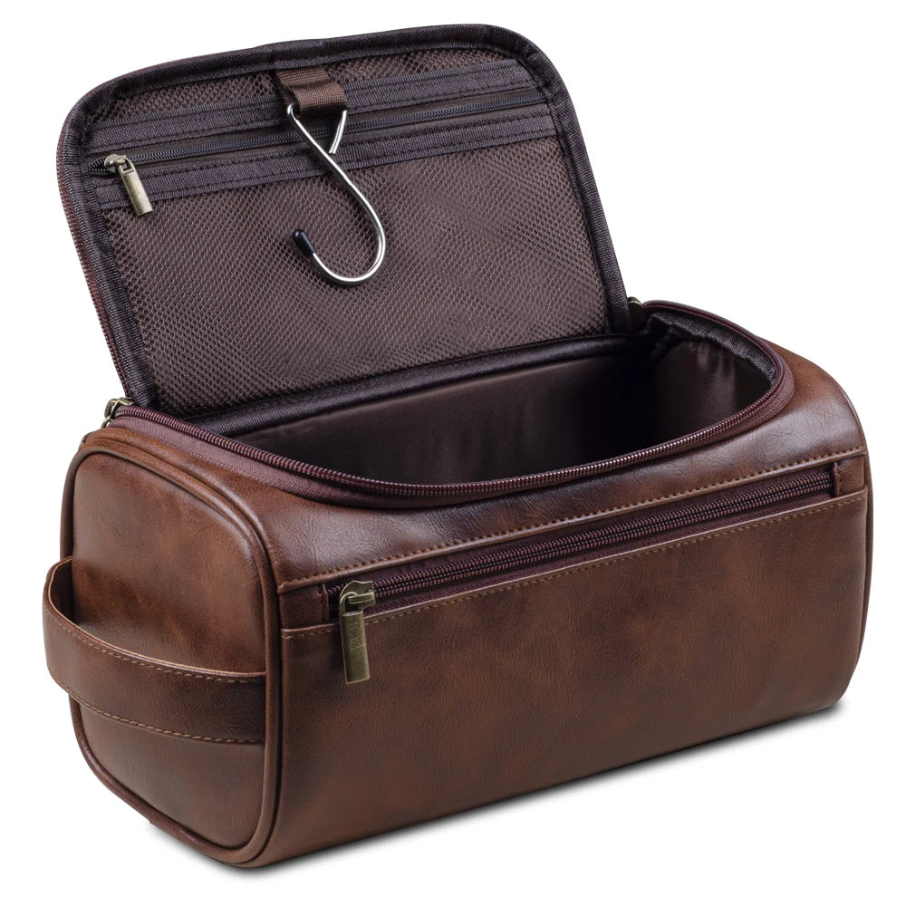 Trousse de Toilette en Cuir pour Hommes - Élégante et Pratique pour Voyager