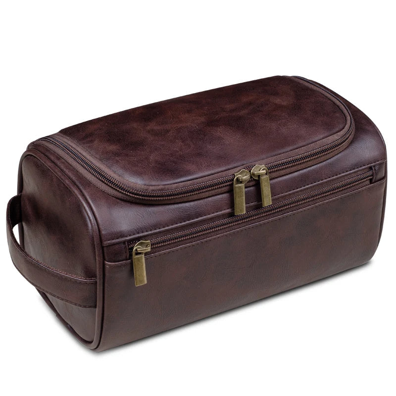 Trousse de Toilette en Cuir pour Hommes - Élégante et Pratique pour Voyager