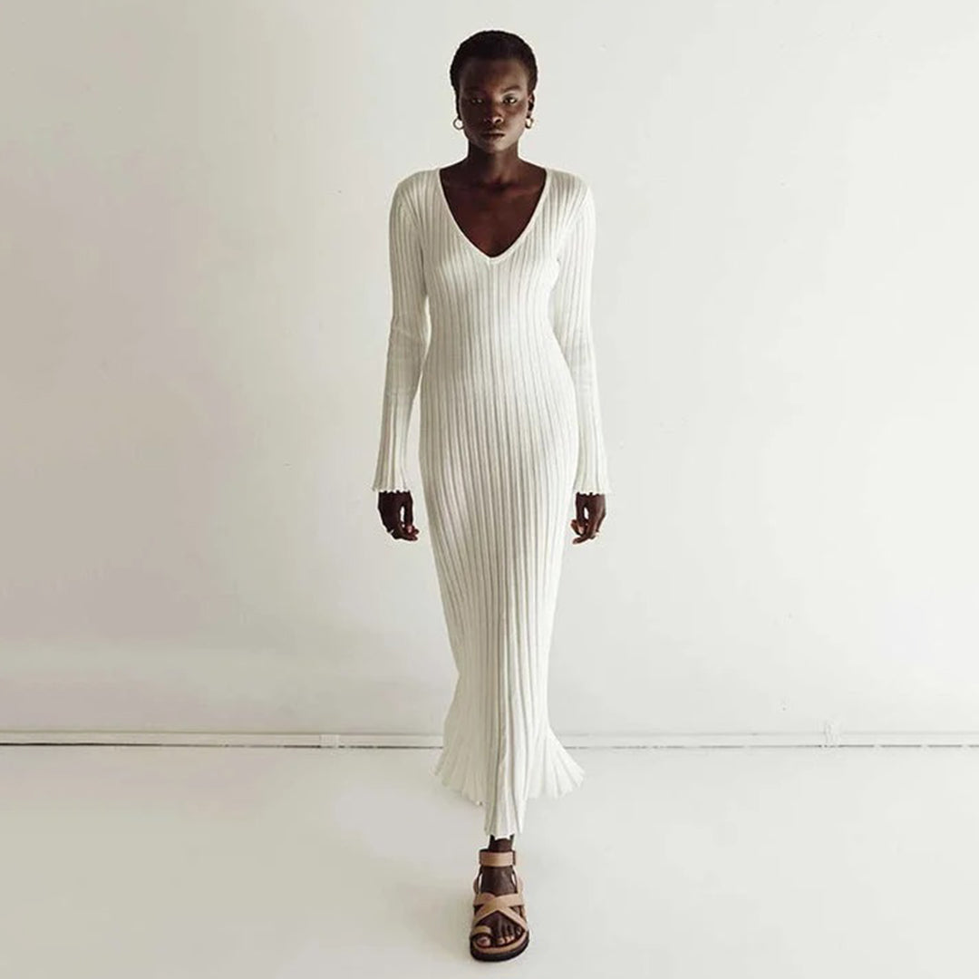 Robe Maxi Ajustable en Pierre - Élégance et Confort pour Femmes