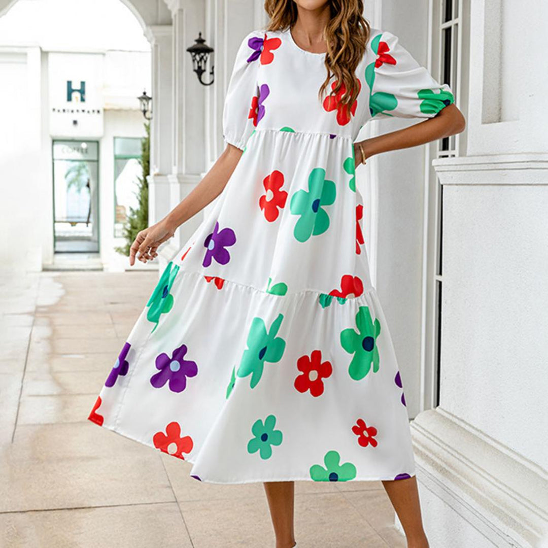 Robe Midi Été en Polyester - Confort et Style pour Journées Chaudes