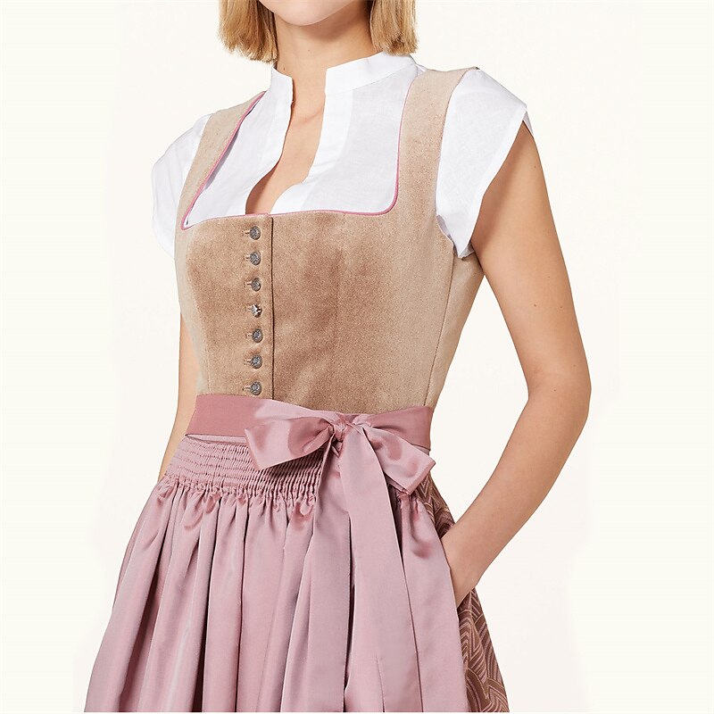 Blouse Dirndl Blanche à Manches Courtes - Haut Traditionnel Élégant pour Oktoberfest