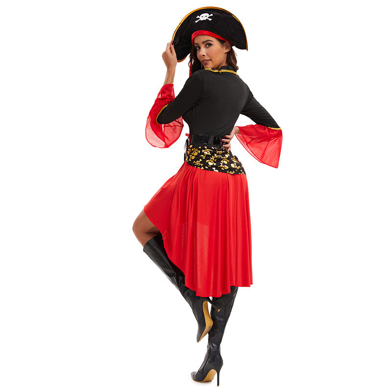 Robe de Pirate Femme Halloween - Manches Longues et Détails à Lacets