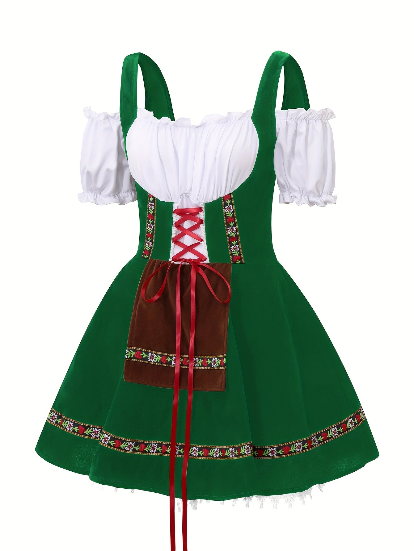 Robe de Costume Halloween Grande Taille - Élégance Bavaroise à Manches Bouffantes
