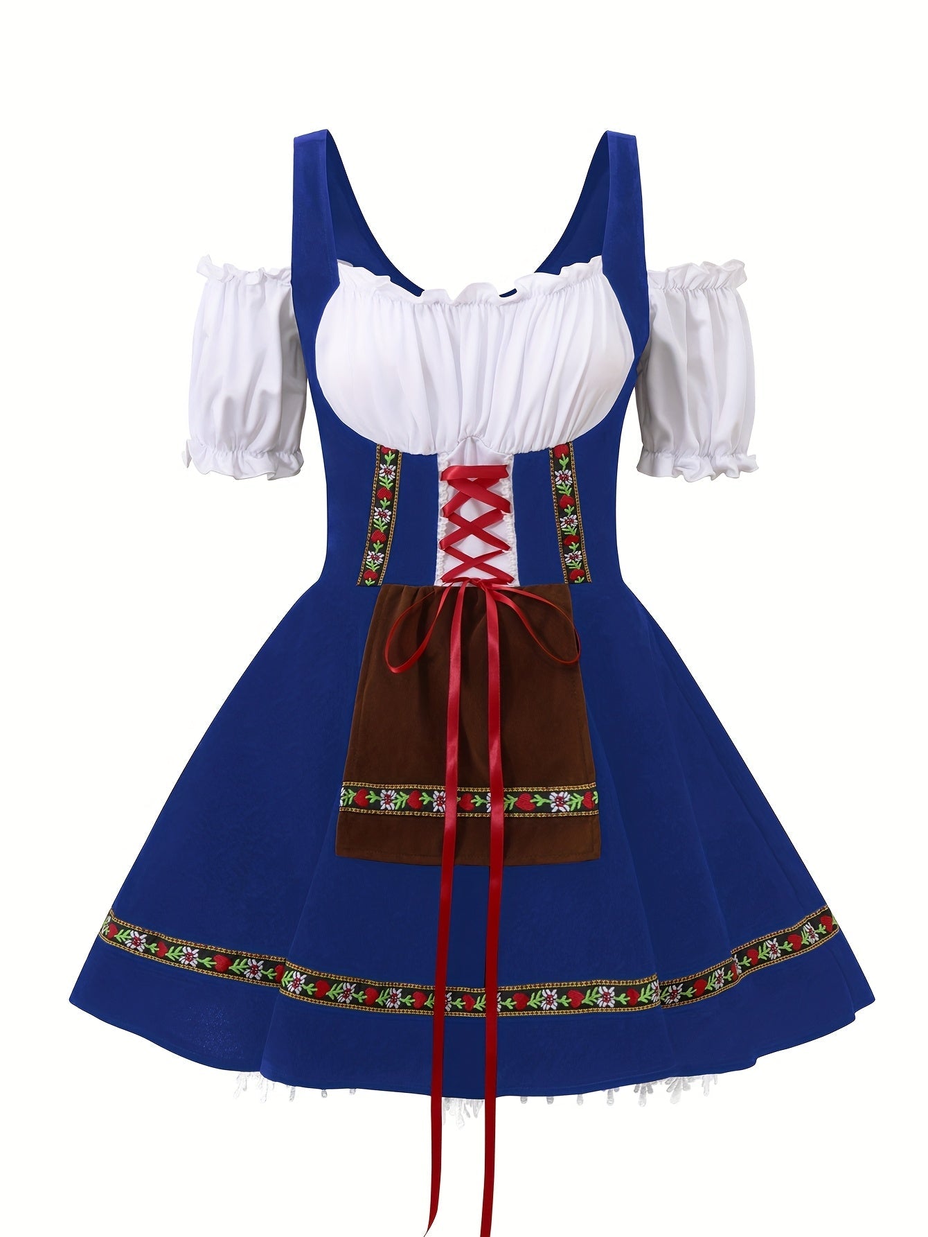 Robe de Costume Halloween Grande Taille - Élégance Bavaroise à Manches Bouffantes