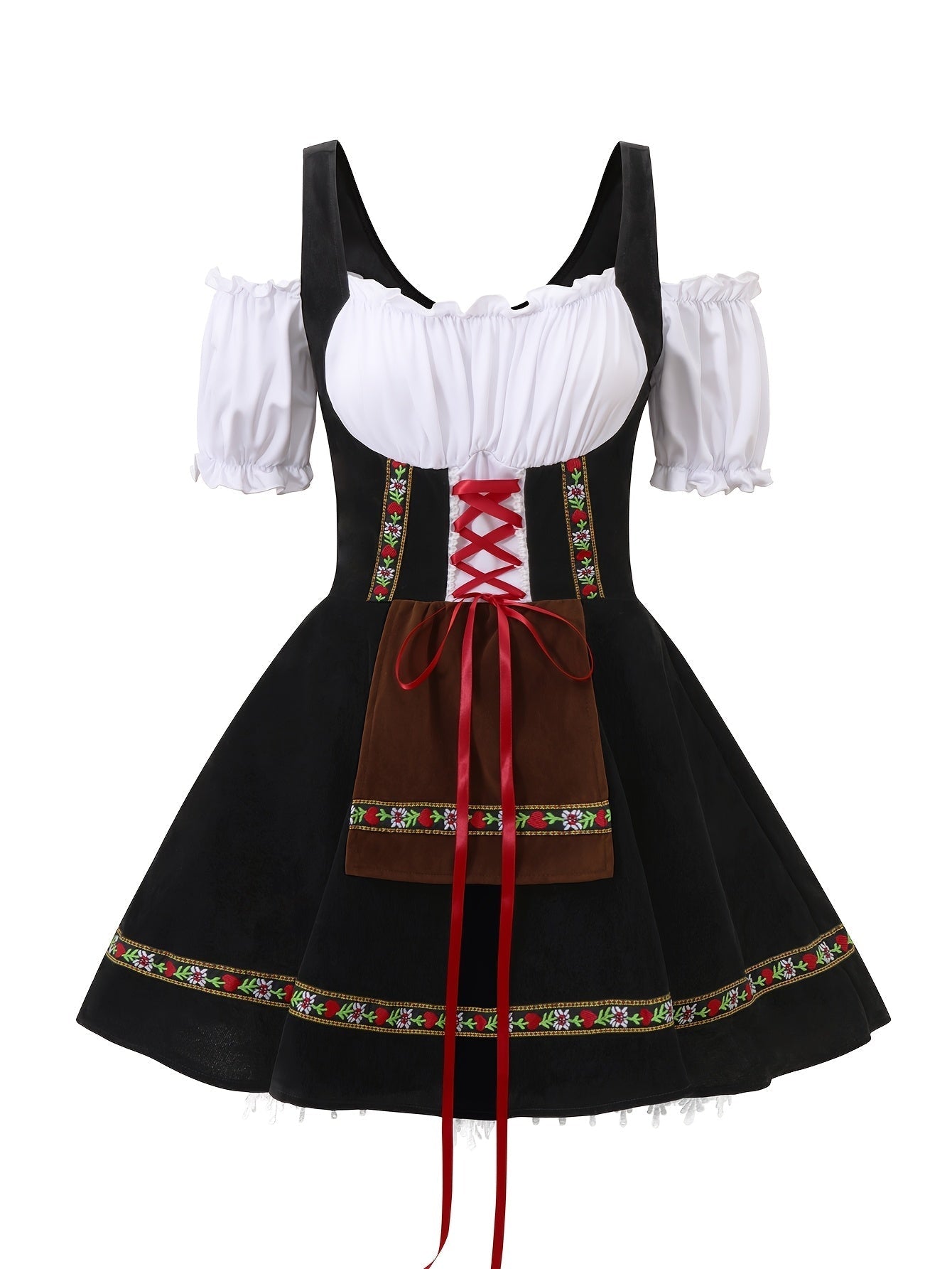 Robe de Costume Halloween Grande Taille - Élégance Bavaroise à Manches Bouffantes