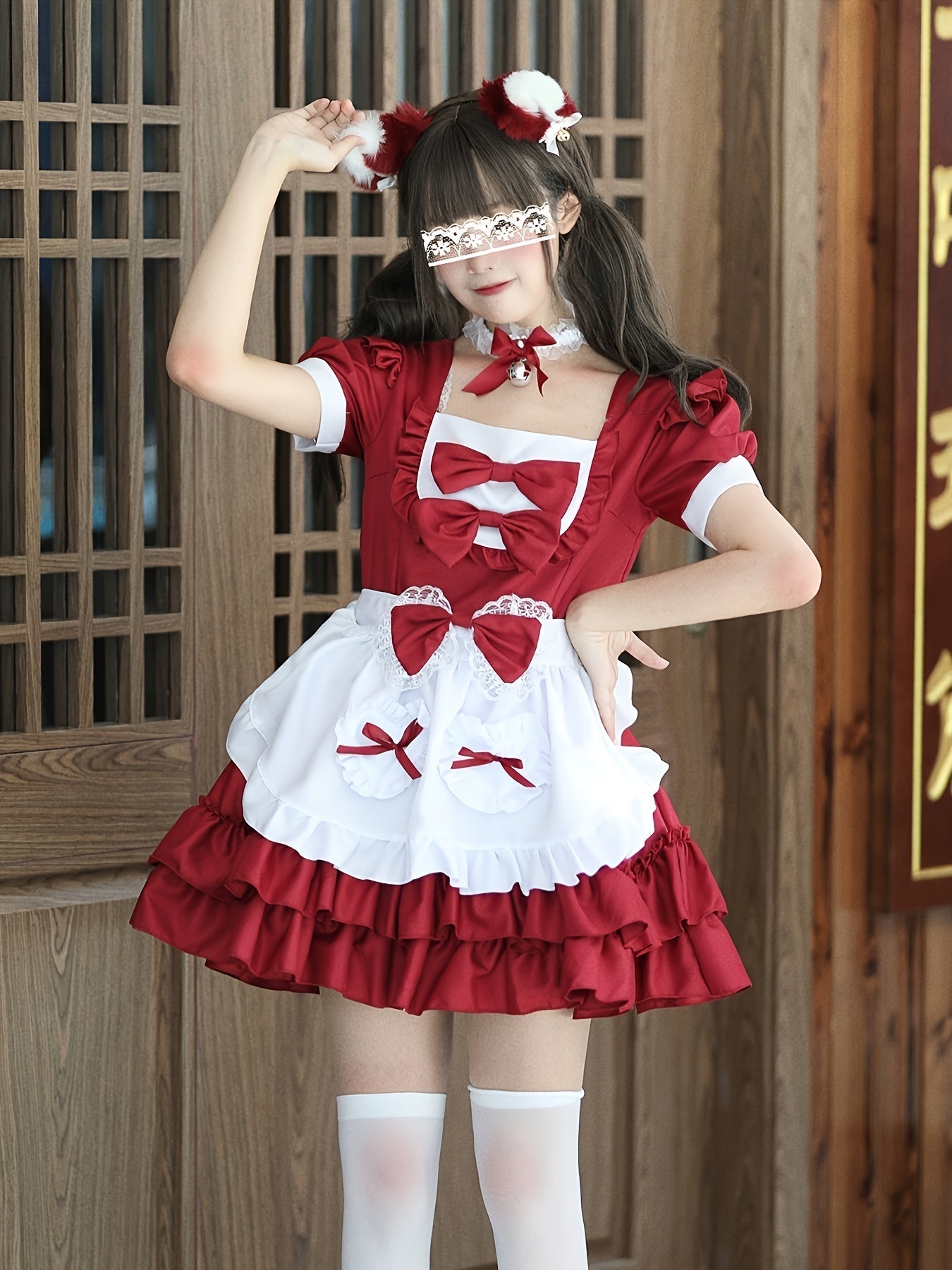 Robe de Cosplay Grande Taille - Style Mignon avec Volants et Tablier
