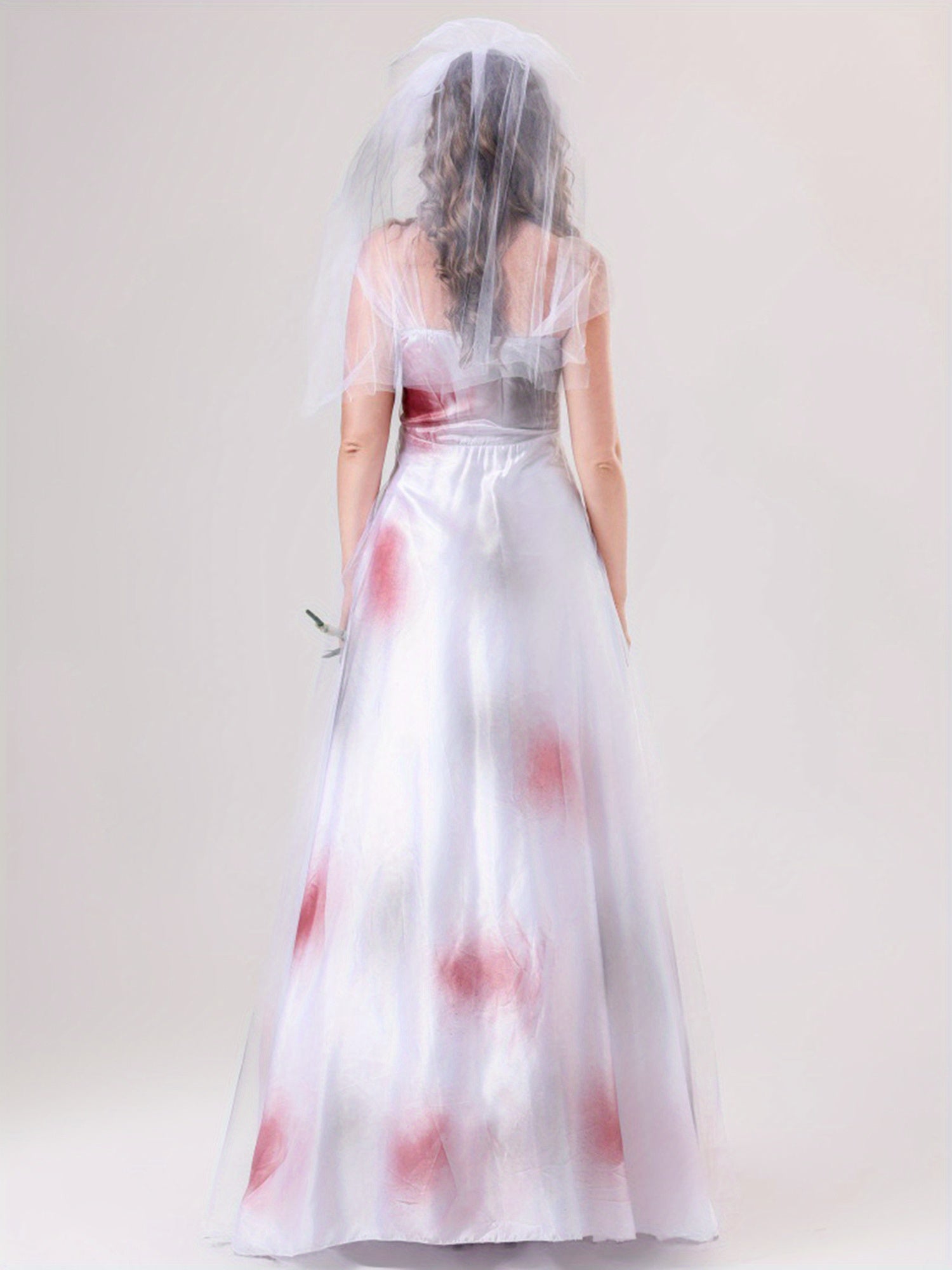 Robe de Mariée Cadavérique Halloween - Design Effrayant et Silhouette Maxi