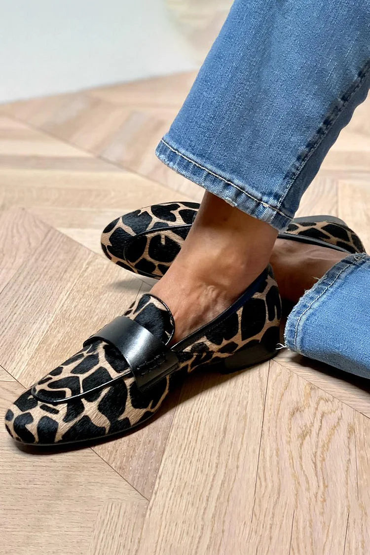 Mocassins imprimé animal femme tendance chics à enfiler confortables