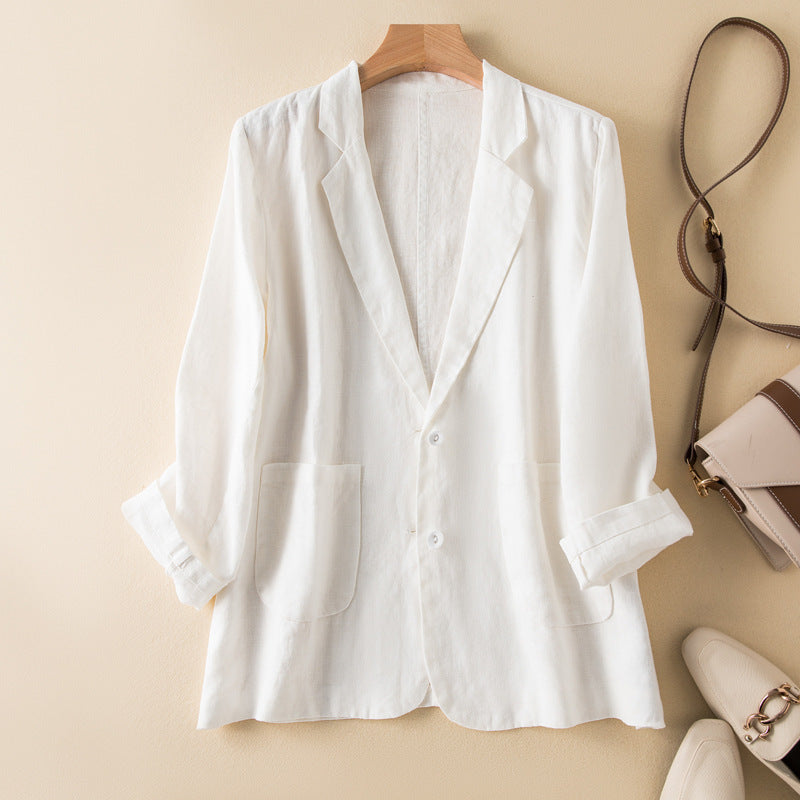 Veste Casual Femme Légère - Col Revers et Poches Pratiques