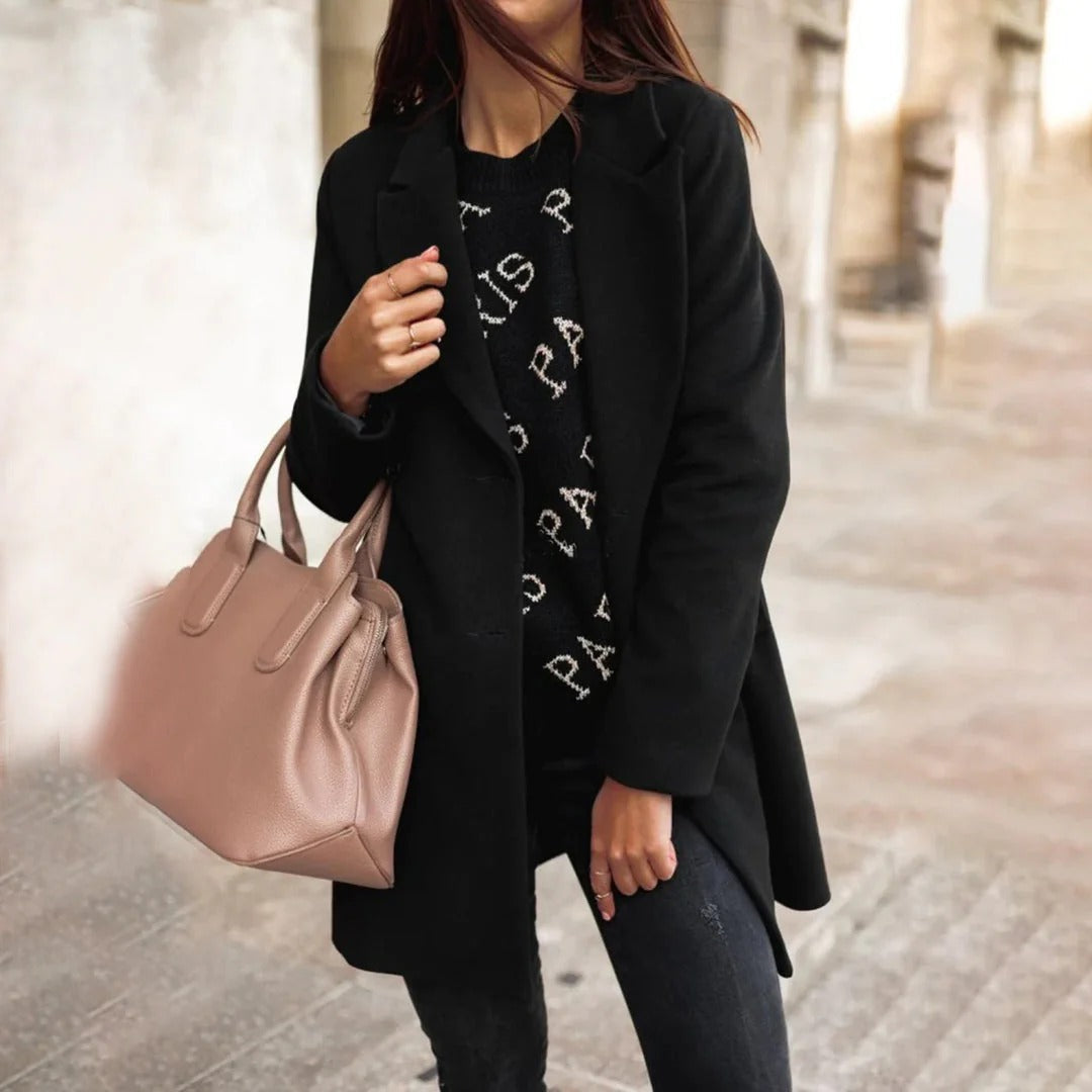 Manteau Mi-Long en Laine pour Femmes - Élégance et Confort en Hiver