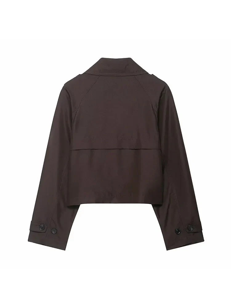 Manteau Trench Femme Élégant - Double Boutonnage et Poches Pratiques
