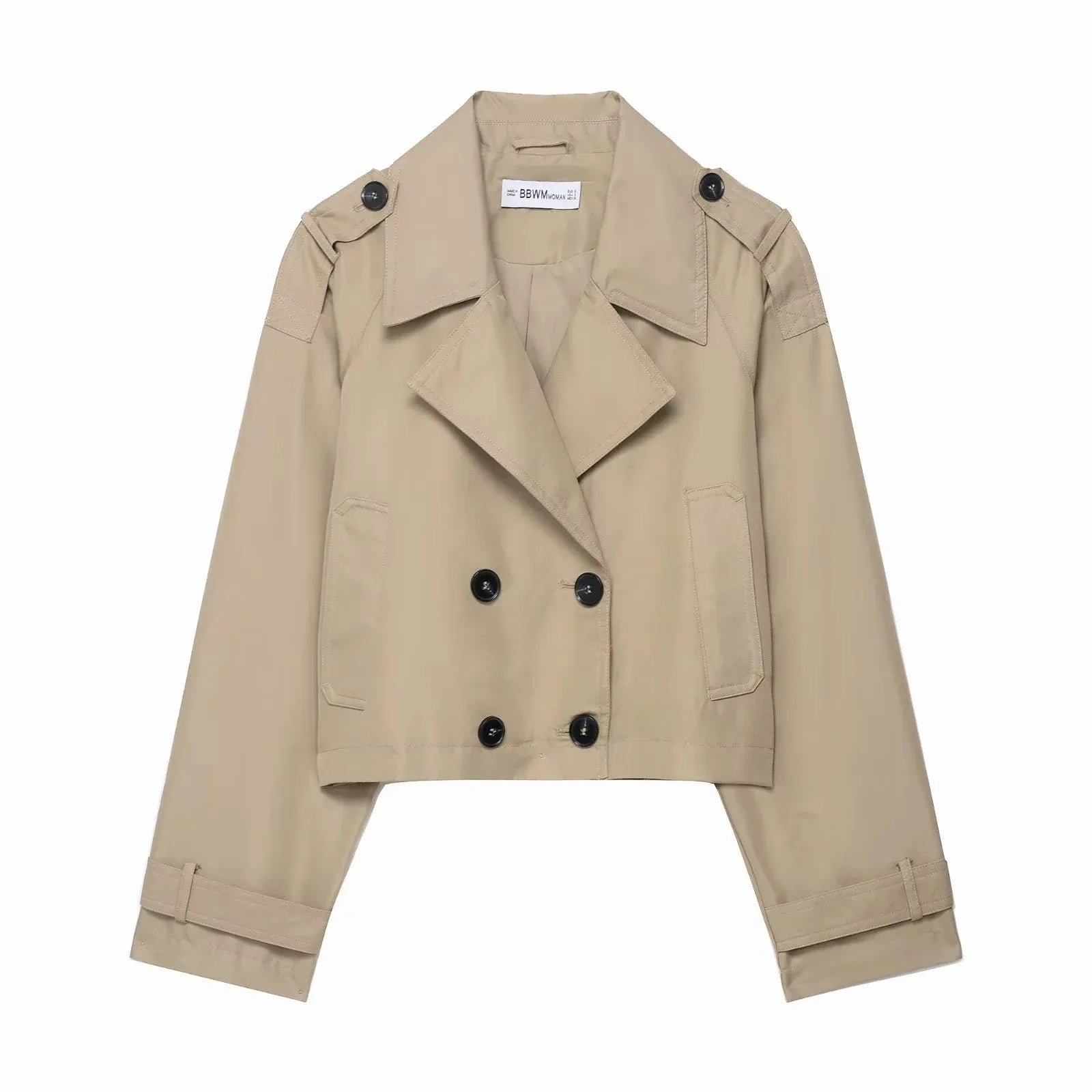 Manteau Trench Femme Élégant - Double Boutonnage et Poches Pratiques