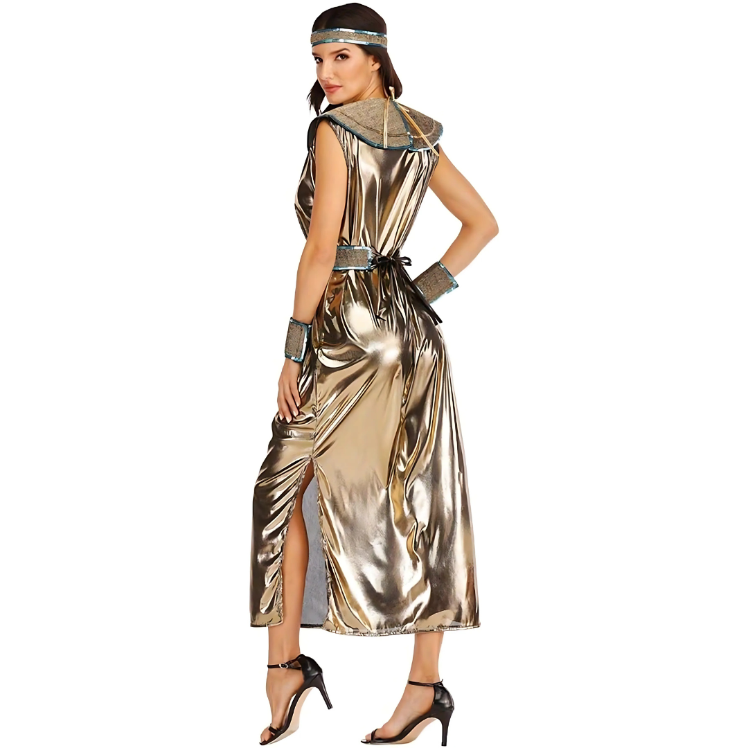Robe de Costume Cléopâtre pour Femmes - Élégance Royale avec Accessoires Scintillants