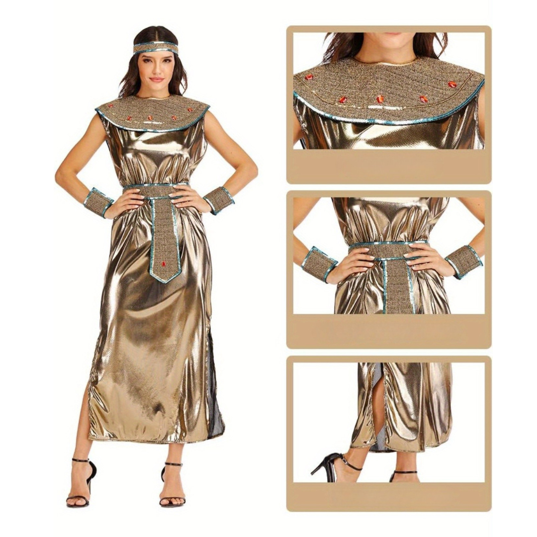 Robe de Costume Cléopâtre pour Femmes - Élégance Royale avec Accessoires Scintillants