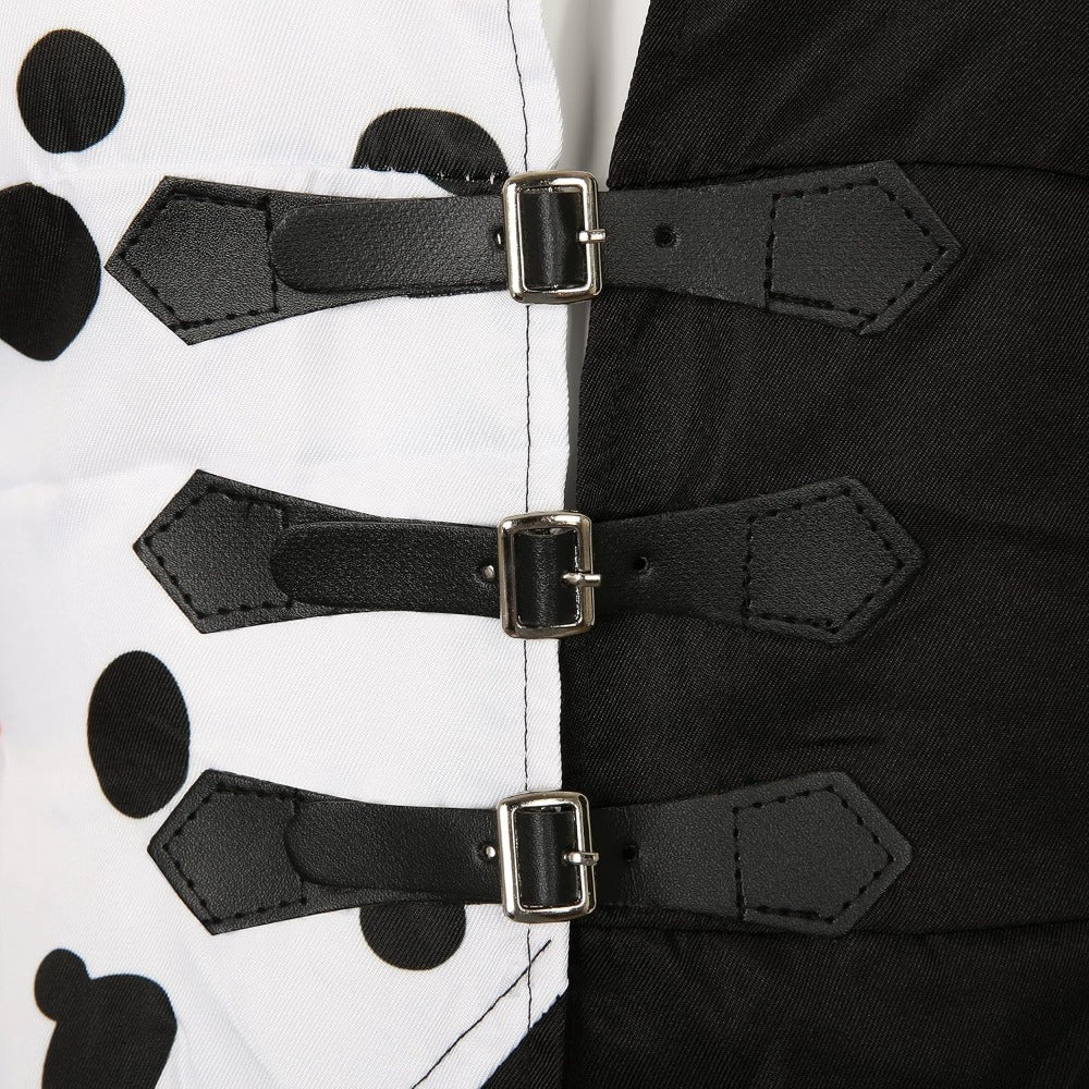 Robe de Costume Halloween Femme - Style Dalmate avec Capuche Asymétrique