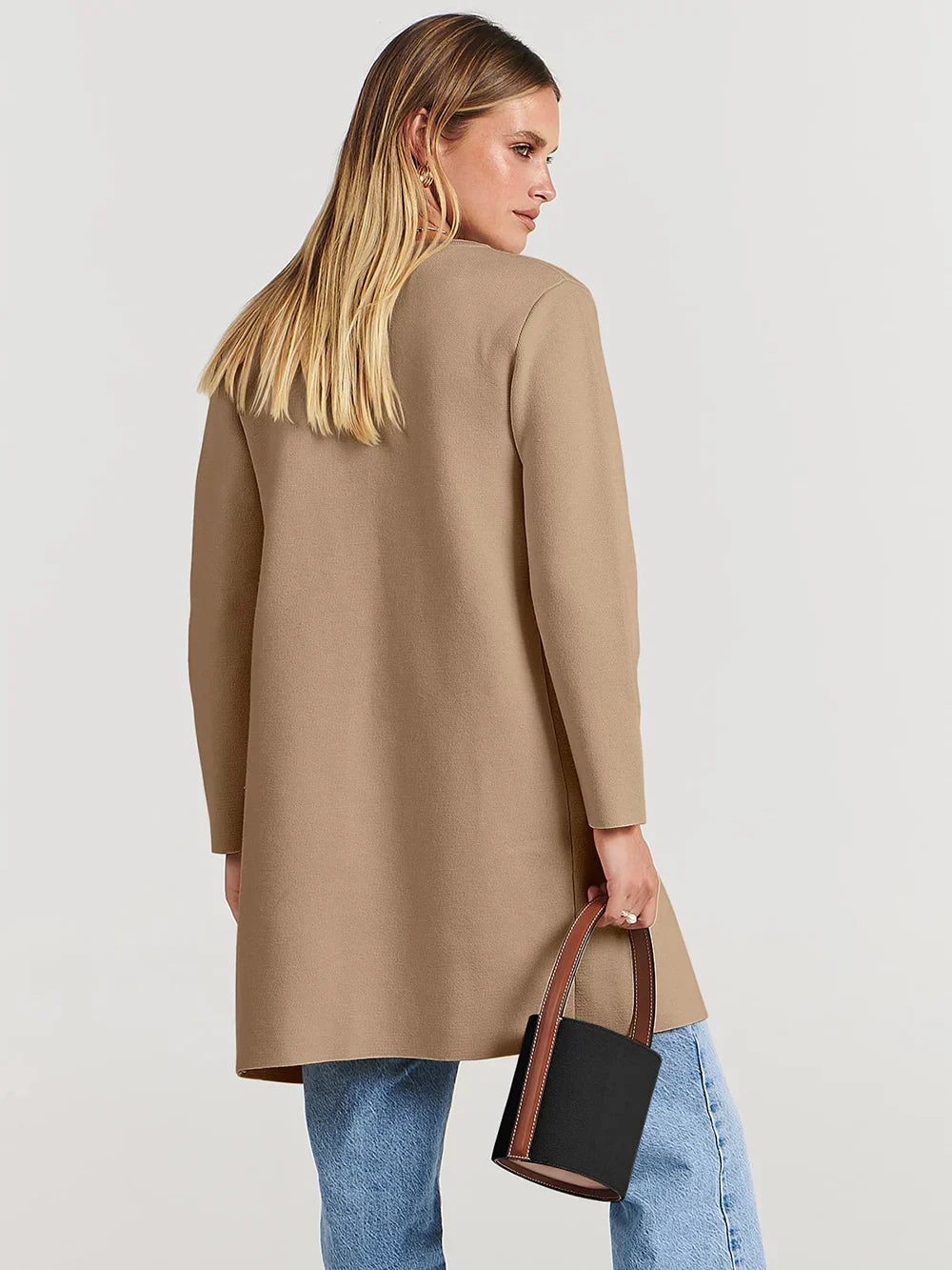 Manteau Long en Laine Mélangée - Élégance et Confort pour l'Hiver