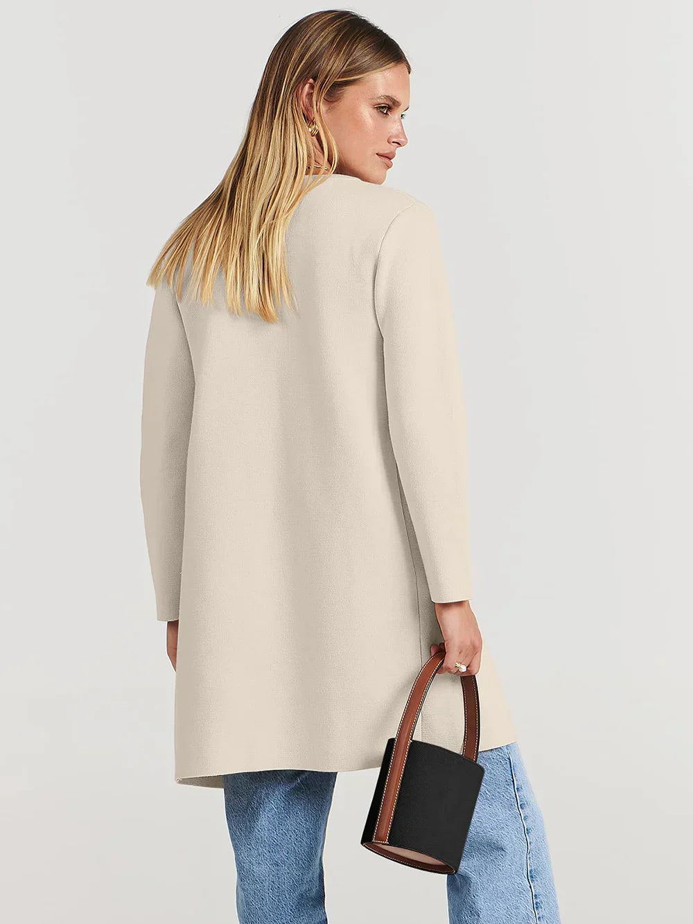 Manteau Long en Laine Mélangée - Élégance et Confort pour l'Hiver