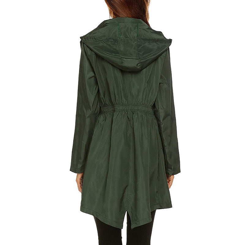 Manteau de Pluie Léger pour Femmes - Taille Cintrée et Pliable, Résistant à l'Eau