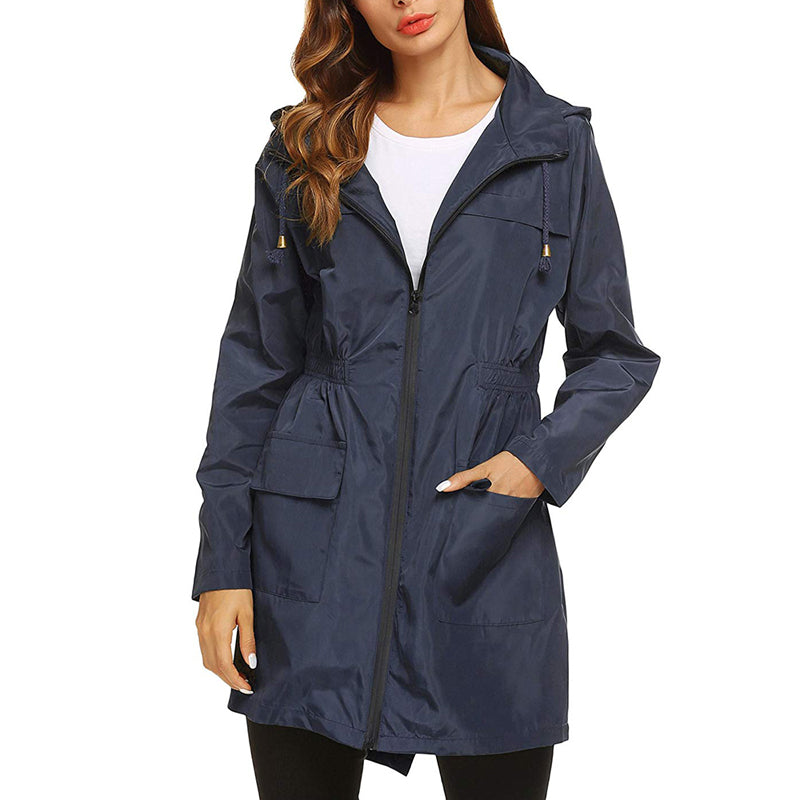 Manteau de Pluie Léger pour Femmes - Taille Cintrée et Pliable, Résistant à l'Eau
