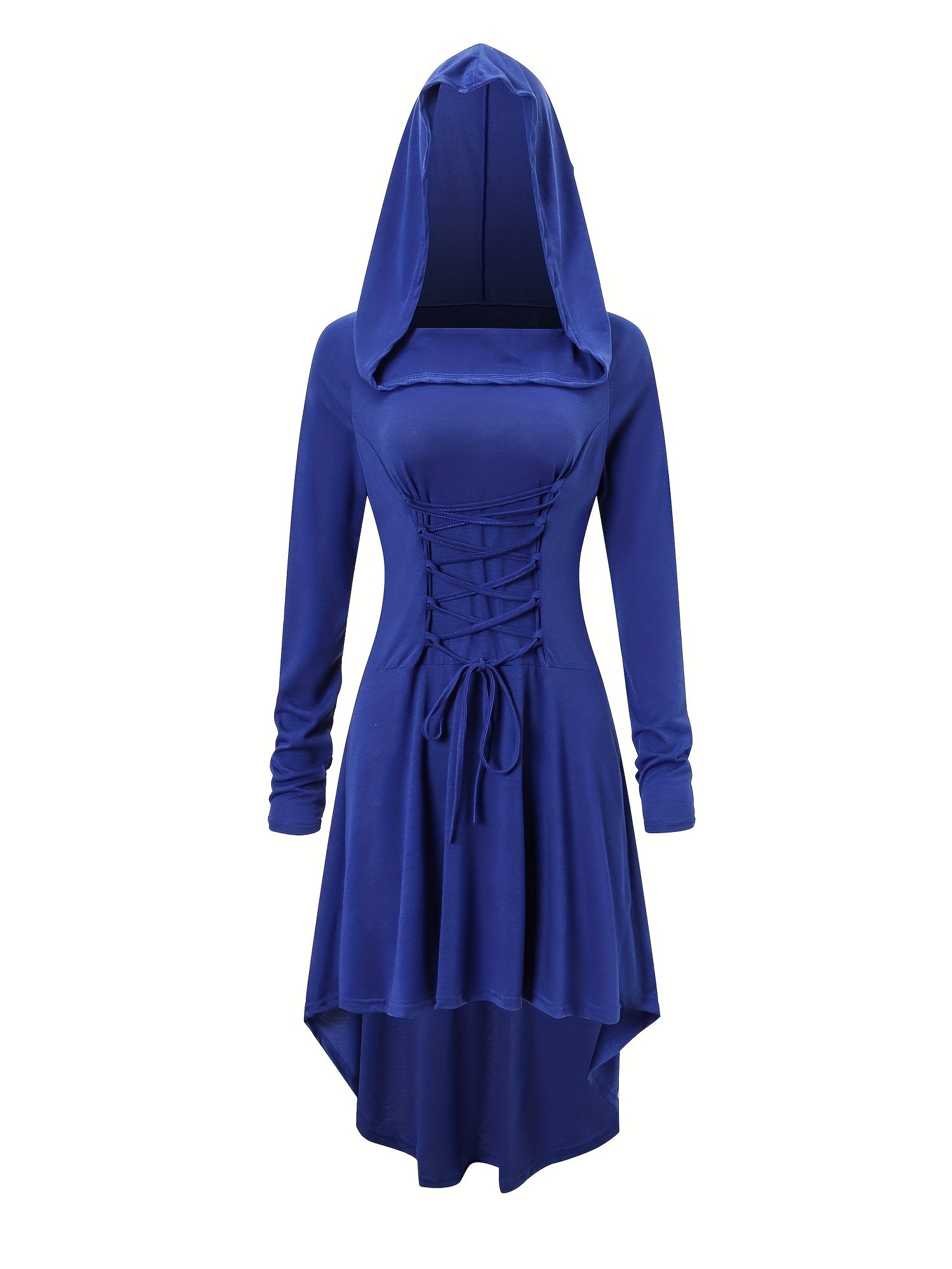 Robe de Costume Médiévale pour Femmes - Look Gothique avec Capuche et Lacets