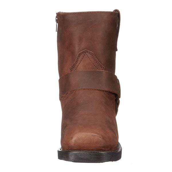 Bottes de Moto en Cuir pour Femmes - Mi-Hauteur avec Détail de Harnais