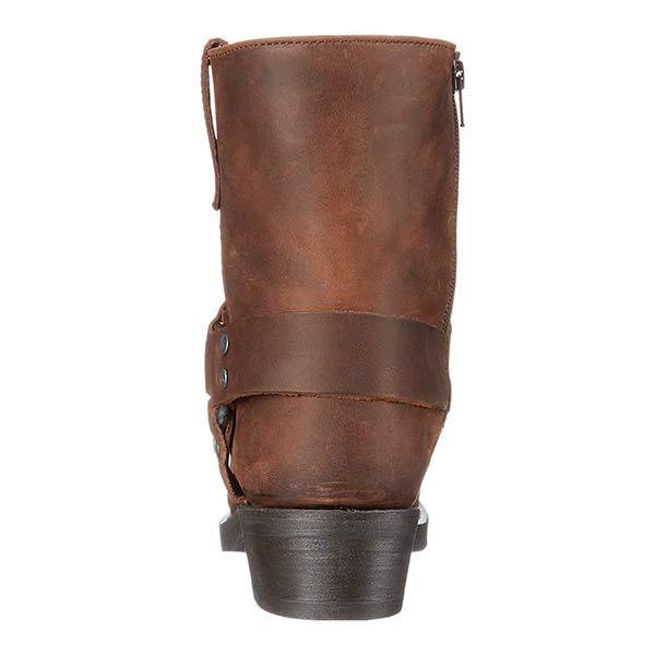 Bottes de Moto en Cuir pour Femmes - Mi-Hauteur avec Détail de Harnais