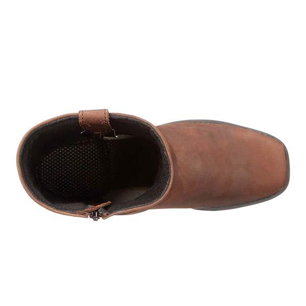 Bottes de Moto en Cuir pour Femmes - Mi-Hauteur avec Détail de Harnais
