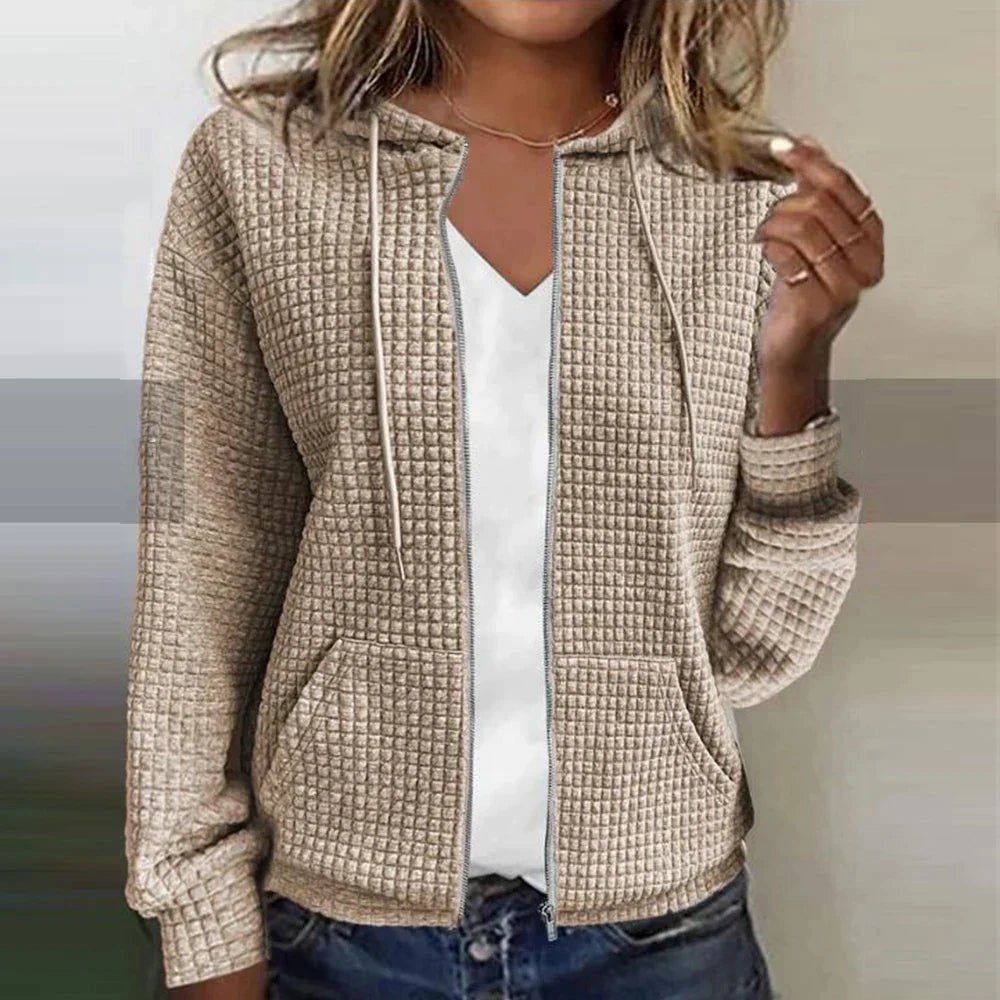 Veste à Carreaux Femme - Coupe Ajustée et Tissu Léger