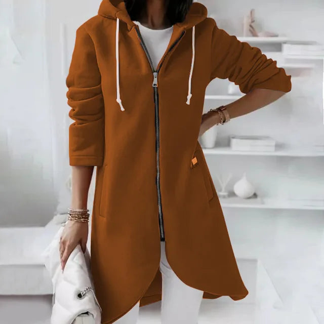 Veste à Capuche Douce pour Femmes - Confort et Poches Pratiques pour l'Hiver