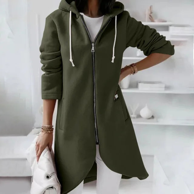 Veste à Capuche Douce pour Femmes - Confort et Poches Pratiques pour l'Hiver