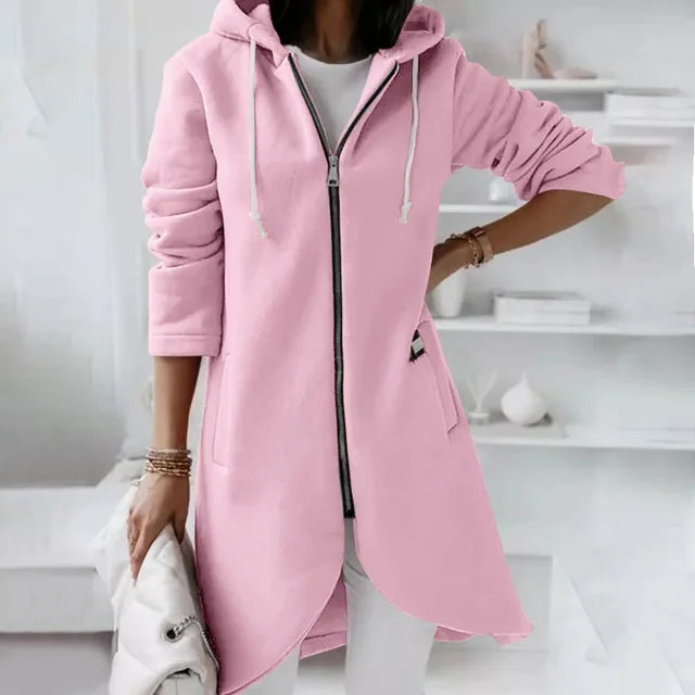 Veste à Capuche Douce pour Femmes - Confort et Poches Pratiques pour l'Hiver