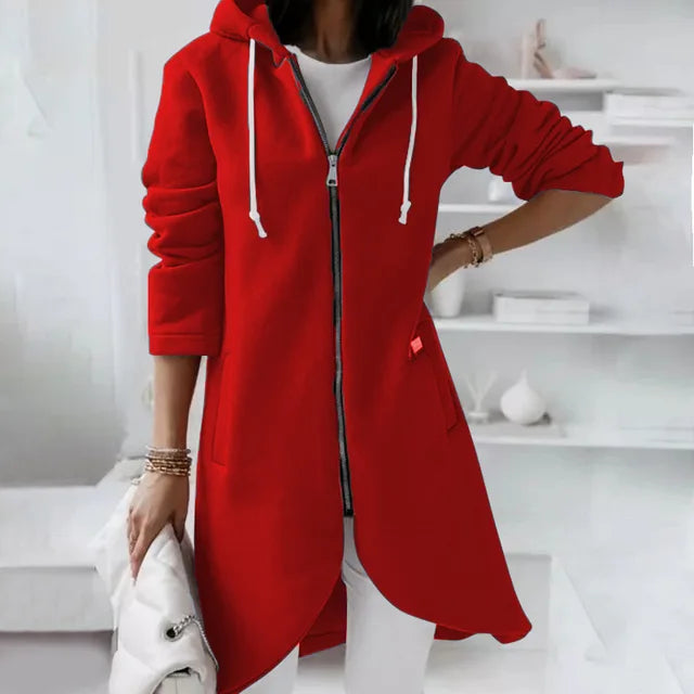 Veste à Capuche Douce pour Femmes - Confort et Poches Pratiques pour l'Hiver